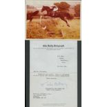 John Oaksey signed 7x5 inch colour photo pictured riding Tuscan Prince with accompanying TLS dated