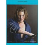 Christian Kane signed colour photo. Dedicated. An American Actor and Musician. On an A4 Blue