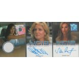 Trading cards NCIS 2 x signatures includes Sandra Hess, Jessica Steen and 1 unsigned Cote De Pablo