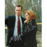 Gillian Anderson and Robert Patrick signed 10 x 8 inch colour photo. Both signed in silver ink. Good