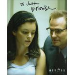 Noah Bennet signed colour photo. Dedicated. promo. Heroes. 10 x 8 Inch. Good condition. All