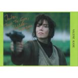 Valene Kane signed colour photo. Dedicated. Northern Irish Actress. On an A4 green sheet. Good