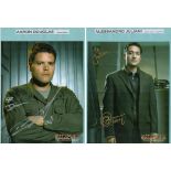 Aaron Douglas and Alessandro Juliani signed colour photos. Dedicated. promo. Battlestar Galactica.