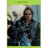 Kim Coates signed colour photo. Dedicated. Canadian Actor. On an A4 Green sheet photo 10x8 inch.