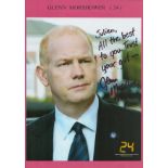 Glenn Morshower signed colour photo. Dedicated. Promo. 24. On an A4 Pink sheet. Good condition.