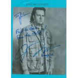 Josh McDermitt signed black and white photo. Dedicated. An American Actor and Comedian. Fight the