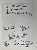 Lindisfarne Chart Topping Geordie Band Signed Concert Flyer. Good condition. All autographs are