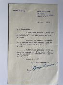 Wee Georgie Wood Legendary Music Hall Entertainer Signed Letter. Good condition. All autographs