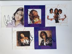 Eternal Chart Topping Girl Band FIVE individually signed CD Inserts. Good condition. All