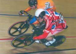 Cycling Chris Hoy signed 12x8 inch colour photo. Good condition. All autographs are genuine hand