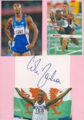 Athletics Colin Jackson 8x6 inch signature piece includes signed album page and three colour