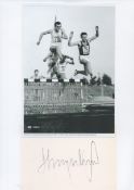 Athletics Zdzis?aw Krzyszkowiak 8x6 inch signature piece includes signed album page and black and
