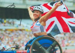 Paralympics Hannah Cockcroft signed 12x8 inch colour photo. Hannah Lucy Cockcroft OBE DL (born 30