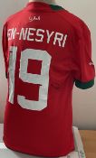 Football Youssef En-Nesyri signed Morrocco replica home shirt size medium. Good condition. All
