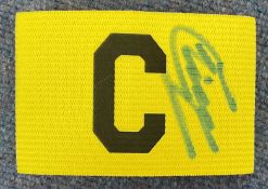 Football Chris Waddle signed yellow Captains Armband. Good condition. All autographs are genuine
