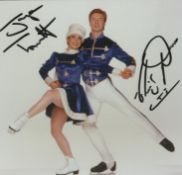 Jane Torvill and Christopher Dean signed 5x5 inch colour photo. Good condition. All autographs are