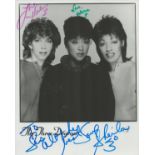 The Three Degrees multi signed 10x8 inch black and white promo photo signatures include Sheila