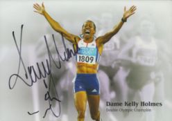 Dame Kelly Holmes signed 8x6 inch colour promo photo. Good condition. All autographs are genuine