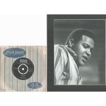 Chubby Checker signed 12x10 overall mounted black and white photo with accompanying 45rpm Lets Twist