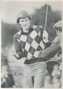 Nick Faldo signed 8x6 inch black and white vintage photo dedicated. Good condition. All autographs