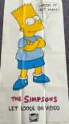 The Simpsons Vintage Retro The Simpsons Let Loose On Video Promotional Poster 1991. 150cm x 75cm.