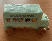 RARE UK BURGER KING FLINTSTONES MOVIE MOVING BEDROCK BUS TOY MODEL FIGURE. Good Condition. All