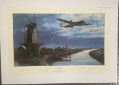 Homeward Bound by Nicolas Trudgian WW2 Colour Print signed in pencil by FLIGHT LIEUTENANT EDWARD