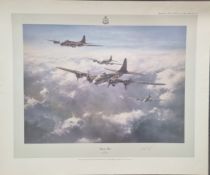 Memphis Belle by Robert Taylor WW2 Colour Print. First Edition Print Signed by the Memphis Belle`s