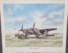 WW2 Colour Print Titled Avro Lancaster by Tony Forrest. Measures 21x17 inches appx. Good