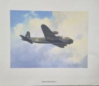 WW2 Colour Print Titled Short Stirling MK1 by Brian Knight. Measures 24x21 inches appx. Good