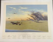 Return From Caen by Graeme Lothian WW2 Colour Print. Multi Signed in Pencil By the Artist, Tom