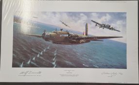 WW2 Colour Print Titled A Hard Lesson to Learn by Adrian Rigby Signed in Pencil by Adrian Rigby