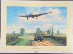 WW2 Colour Print Titled Home For Tea By Trevor Lay. Limited edition 9/250 signed by Trevor Lay.