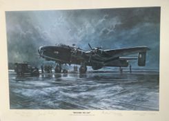 WW2 Colour Print Titled Before We Go by John Rayson, Signed by Captain Leonard Cheshire, Arthur