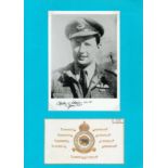 Flt Lt George Charles Calder Pallister DFC Signed 7 x 5 inch Black and White Photo In Black Ink.