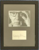 Woody Allen 18x14 inch overall framed and mounted signature piece includes signed album page and