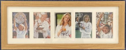 Steffi Graf 27x10 inch overall framed and mounted signature display includes signed colour photo and