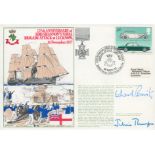 Rear Admiral Edward Gueritz and Brigadier J H A Thompson Signed FDC 125th Anniversary of HMS