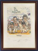 Cricket Australia Legends multi signed 32x23 inch limited edition print titled The Ashes Victory