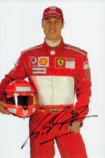Michael Schumacher signed 8x5 inch colour photo pictured during his time with Ferrari in Formula