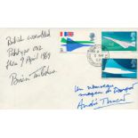 Andre Turcat and Brian Trubshaw, Concorde Test pilots. A dual signed Concorde envelope, with
