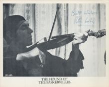 Peter Cook, a signed 10x8 The Hound of the Baskervilles (1978) film photo, with Cook playing