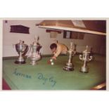 Billiards, Norman Dagley, a signed 5x3.5 vintage photo. An English world champion player of