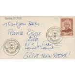 Ronnie Biggs, member of the 1963 Great Train Robbery gang. A signed Brazilian FDC with train