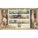 Christopher Lee Signed Benham FDC Nations At War - 1805, 18/10/2005 with 3 x Stamps and 2 x