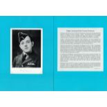 WW2. Flt Lt Denis N Robinson Battle of Britain signed 7 x 5 inch Black and White photo. Signed in