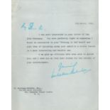 Leslie Hare-Belisha TLS dated 2/3/1935. Good condition. All autographs are genuine hand signed and