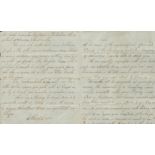 Three page folded letter, written in a legible hand in 1808 from Peter M. Donalds to Captain