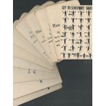 A set of 30 semaphore cards, including a key to semaphore signs and an additional sheet of card