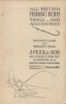 All British Fishing Rods, Tackle and Accessories Highest Class at Moderate Prices. J. Peek and